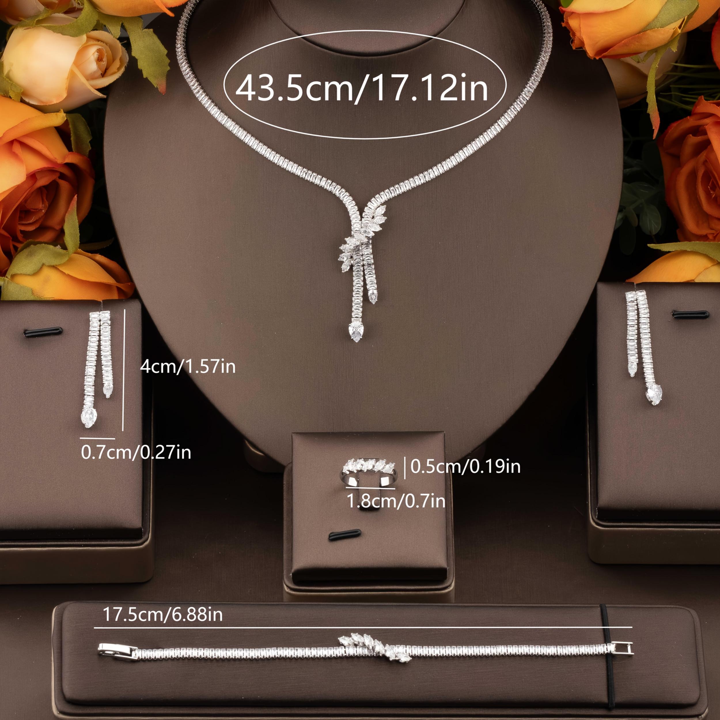 Elegant CZ Vine Jewelry Set for Women's Wedding